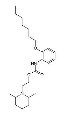 (2-Heptyloxy-phenyl)-carbamic acid 2-(2,6-dimethyl-piperidin-1-yl)-ethyl ester结构式