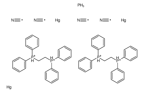 dicyanomercury,2-diphenylphosphaniumylethyl(diphenyl)phosphanium,mercury,phosphane结构式