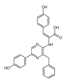 2-((3-benzyl-5-(4-hydroxyphenyl)pyrazin-2-yl)amino)-3-(4-hydroxyphenyl)acrylic acid Structure