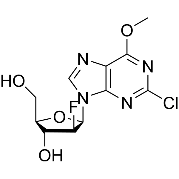 2-Chloro-6-Methoxypurine-9-beta-D-(2'-deoxy-2'-fluoro)-arabinoriboside结构式