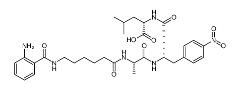 L-Leucine, N-[6-[(2-aminobenzoyl)amino]-1-oxohexyl]-L-alanyl-4-nitro-L-phenylalanyl结构式