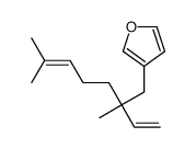 3-(2-ethenyl-2,6-dimethylhept-5-enyl)furan Structure