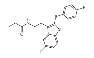 N-(2-(5-fluoro-2-(4-fluorophenylthio)benzo[b]thiophen-3-yl)ethyl)propionamide Structure