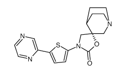 (R)-3'-[5-(2-pyrazinyl)thiophen-2-yl]spiro[1-azabicyclo[2.2.2]octan-3,5'-oxazolidin]-2'-one Structure