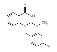 4(1H)-Quinazolinone,1-[(4-fluorophenyl)methyl]-2,3-dihydro-2-(methylamino)-结构式
