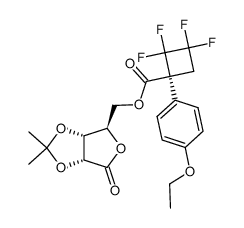 ((3aR,4R,6aR)-2,2-dimethyl-6-oxotetrahydrofuro[3,4-d][1,3]dioxol-4-yl)methyl (R)-1-(4-ethoxyphenyl)-2,2,3,3-tetrafluorocyclobutane-1-carboxylate结构式