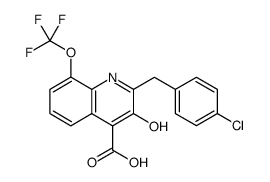 4-Quinolinecarboxylic acid, 2-[(4-chlorophenyl)methyl]-3-hydroxy-8-(trifluoromethoxy) Structure