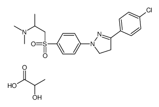 lactic acid, compound with 2-[[4-[3-(4-chlorophenyl)-4,5-dihydro-1H-pyrazol-1-yl]phenyl]sulphonyl]-1,N,N-trimethylethylamine (1:1)结构式