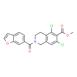 methyl 2-(benzofuran-6-carbonyl)-5,7-dichloro-1,2,3,4-tetrahydroisoquinoline-6-carboxylate结构式