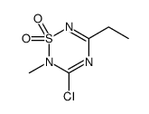 3-chloro-5-ethyl-2-methyl-1,2,4,6-thiatriazine 1,1-dioxide结构式