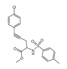 methyl 5-(4-chlorophenyl)-2-(4-tosylsulfonylamino)pent-4-ynoate结构式