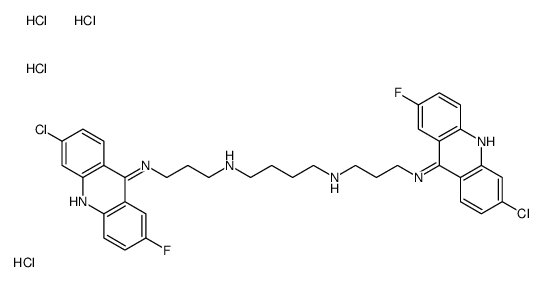 N,N'-bis[3-[(6-chloro-2-fluoroacridin-9-yl)amino]propyl]butane-1,4-diamine,tetrahydrochloride结构式