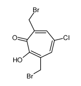 3,7-bis(bromomethyl)-5-chloro-2-hydroxycyclohepta-2,4,6-trien-1-one结构式