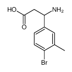 3-氨基-3-(4-溴-3-甲基苯基)-丙酸结构式