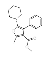 3-Methoxycarbonyl-2-methyl-4-phenyl-5-piperidylfuran结构式