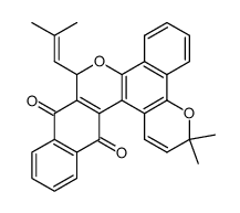 3,10-Dihydro-3,3-dimethyl-10-(2-methyl-1-propenyl)naphtho[2,3-d]pyrano[3',2':3,4]naphtho[1,2-b]pyran-11,16-dione结构式