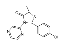 (2S,5R)-2-(4-chlorophenyl)-5-methyl-3-pyrazin-2-yl-1,3-thiazolidin-4-one结构式