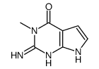 2-amino-3-methyl-7H-pyrrolo[2,3-d]pyrimidin-4-one结构式