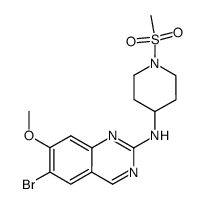 6-bromo-7-methoxy-2-[1-(methylsulfonyl)piperidin-4-ylamino]quinazoline结构式