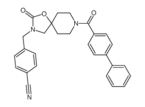 [115] 4-[8-(biphenyl-4-carbonyl)-2-oxo-1-oxa-3,8-diazaspiro[4.5]dec-3-ylmethyl]benzonitrile Structure