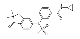 N-Cyclopropyl-3-[N-(2,2-dimethyl-1-oxoindan-5-yl)-N-(methanesulfonyl)amino]-4-methylbenzamide结构式