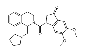 1-(pyrrolidin-1-ylmethyl)-2-[(5,6-dimethoxy-3-oxo-indan)-formyl]-1,2,3,4-tetrahydroisoquinoline Structure