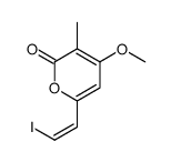 6-(2-iodoethenyl)-4-methoxy-3-methylpyran-2-one结构式