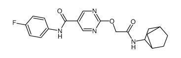 2-(Bicyclo[2.2.1]hept-2-ylcarbamoylmethoxy)pyrimidine-5-carboxylic acid (4-fluorophenyl)amide结构式