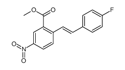 Benzoic acid, 2-[(1E)-2-(4-fluorophenyl)ethenyl]-5-nitro-, methyl ester结构式