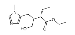 ethyl (2S,3R)-2-ethyl-4-hydroxy-3-((1-methyl-1H-imidazol-5-yl)methyl)butanoate结构式