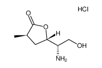 (3R,5S)-5-[(S)-1-amino-2-hydroxyethyl]-3-methyldihydrofuran-2-one hydrochloride Structure