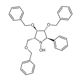 (2R,3R,4R,5R)-3,4-bis(benzyloxy)-2-(benzyloxymethyl)-1-hydroxy-5-phenylpyrrolidine结构式