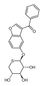 3-benzoyl-5-benzofuranyl 5-thio-β-D-xylopyranoside结构式