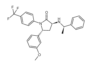 (3S,5R)-5-(3-methoxyphenyl)-3-[(R)-1-phenylethylamino]-1-(4-trifluoromethylphenyl)-pyrrolidin-2-one结构式