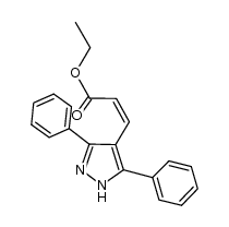 (Z)-β-(3,5-diphenylpyrazol-4-yl)acrylate结构式