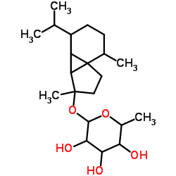 4-Isopropyl-3,7-dimethyloctahydro-1H-cyclopenta[1,3]cyclopropa[1,2]benzen-3-yl 6-deoxyhexopyranoside结构式