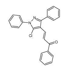 3-(5-chloro-1,3-diphenyl-1H-pyrazol-4-yl)-1-phenylprop-2-en-1-one结构式