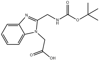 2-(2-(((叔丁氧基羰基)氨基)甲基)-1H-苯并[D]咪唑-1-基)乙酸结构式