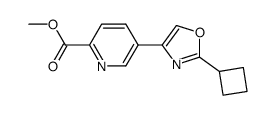 methyl 5-(2-cyclobutyl-1,3-oxazol-4-yl)pyridine-2-carboxylate结构式