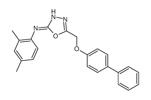 5-(((1,1'-Biphenyl)-4-yloxy)methyl)-N-(2,4-dimethylphenyl)-1,3,4-oxadiazol-2-amine结构式