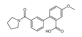5-methoxy-2-[3-(pyrrolidine-1-carbonyl)phenyl]benzoic acid Structure