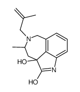 3,4,5,6-tetrahydro-2a-hydroxy-4-methyl-5-(2-methyl-2-propenyl)-2aH-azepino<5,4,3-cd>indol-2(1H)-one monohydrochloride结构式