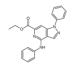 4-phenylamino-6-ethoxycarbonyl-1-phenyl-1H-pyrazolo<4,3-c>pyridine结构式