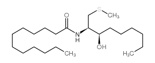 (2R,3r)-(2-n-十二酰)-氨基-1-甲基硫代-3-羟基壬烷结构式