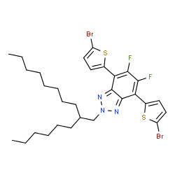 4,7-二(5-溴噻吩-2-基)-5,6-二氟-2-(2-己基葵基)苯并[C][1,2,5]噻二唑结构式