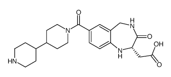 (S) 7-(4,4'-bipiperidinyl)carbonyl-3-oxo-2,3,4,5-tetrahydro-1H-1,4-benzodiazepine-2-acetic acid结构式