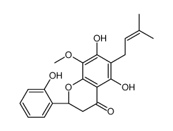 (2R)-5,7-dihydroxy-2-(2-hydroxyphenyl)-8-methoxy-6-(3-methylbut-2-enyl)-2,3-dihydrochromen-4-one结构式