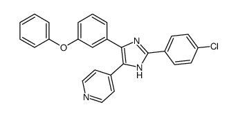4-[2-(4-chlorophenyl)-4-(3-phenoxyphenyl)-1H-imidazol-5-yl]pyridine结构式