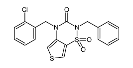 2-benzyl-4-[(2-chlorophenyl)methyl]-1,1-dioxothieno[3,4-e][1,2,4]thiadiazin-3-one结构式