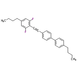 4-丁基-4'-[(4-丁基-2,6-二氟苯基)乙炔基]-1,1'-联苯结构式